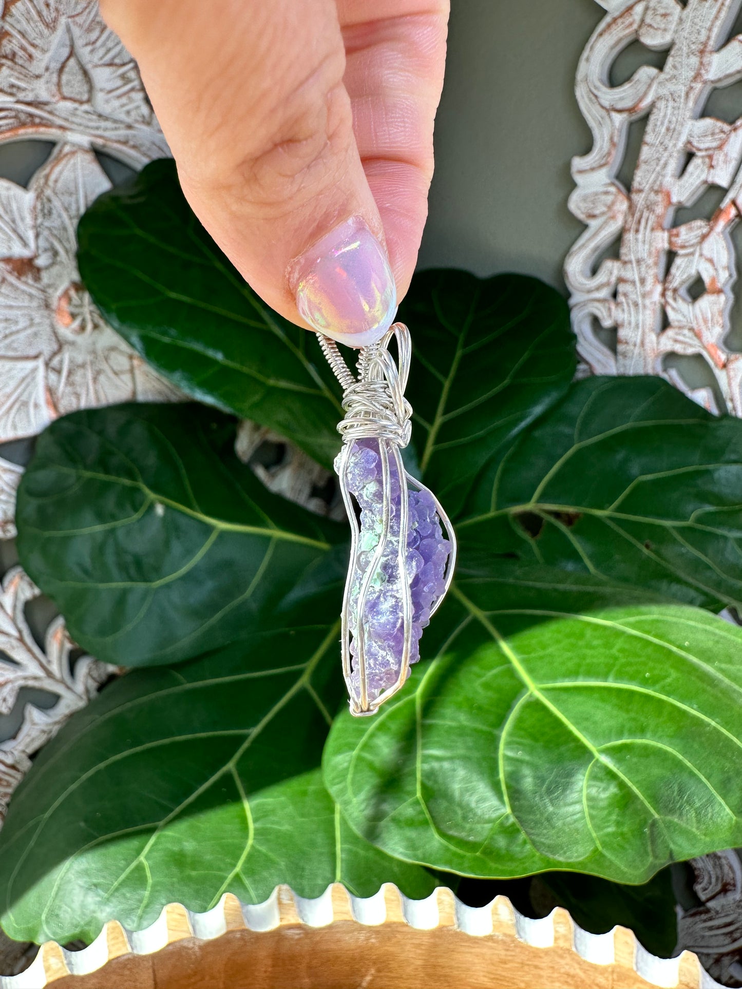 Raw Grape Agate Necklaces ￼