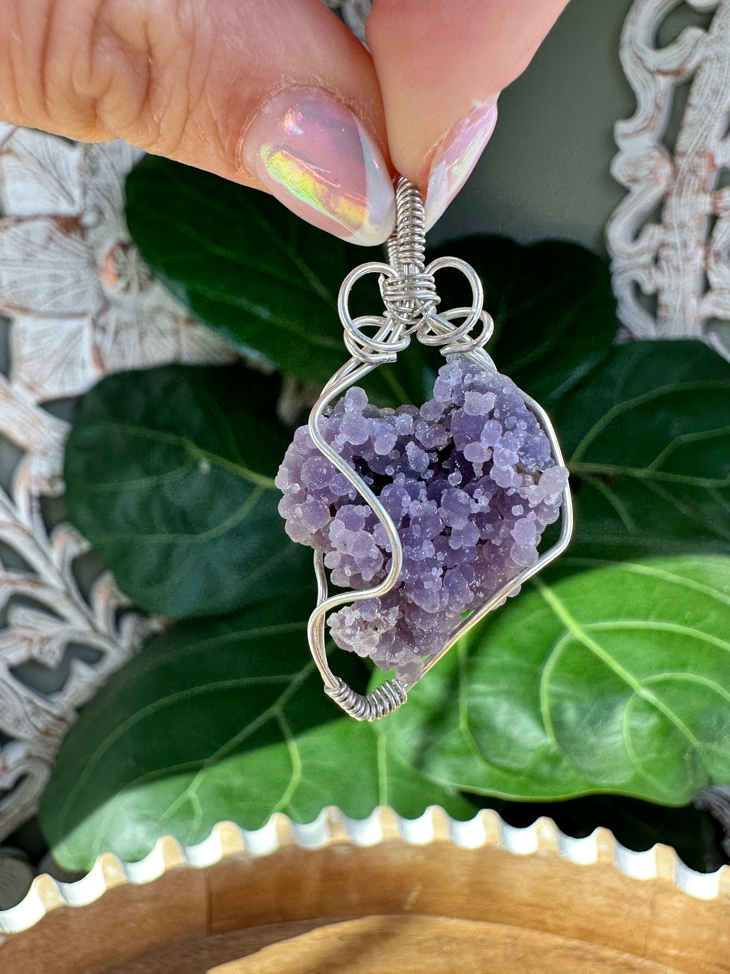 Raw Grape Agate Necklaces ￼