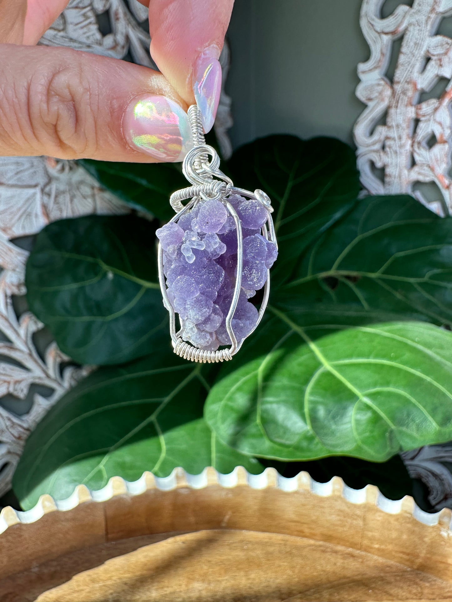 Raw Grape Agate Necklaces ￼