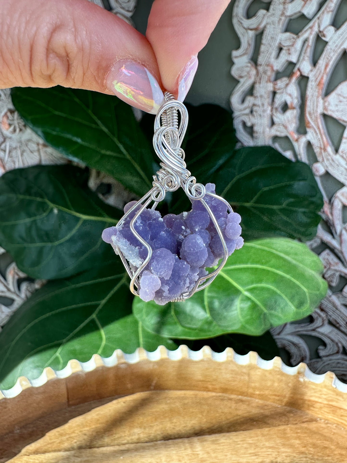 Raw Grape Agate Necklaces ￼