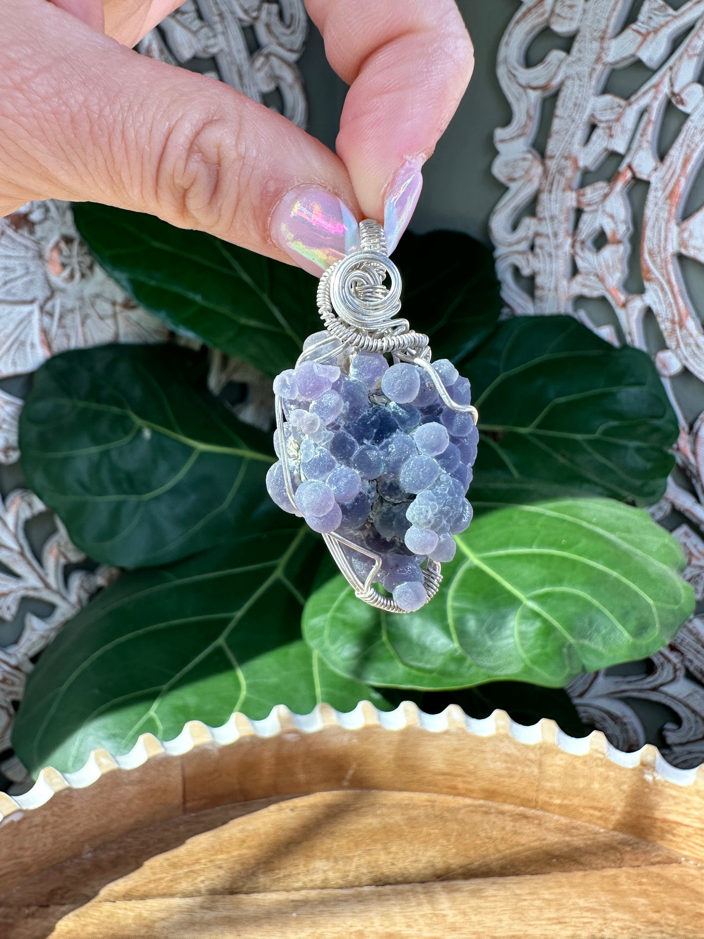 Raw Grape Agate Necklaces ￼