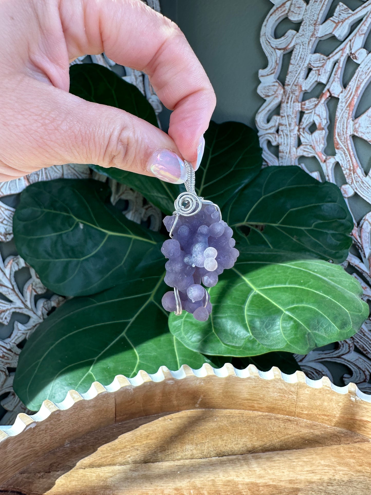 Raw Grape Agate Necklaces ￼