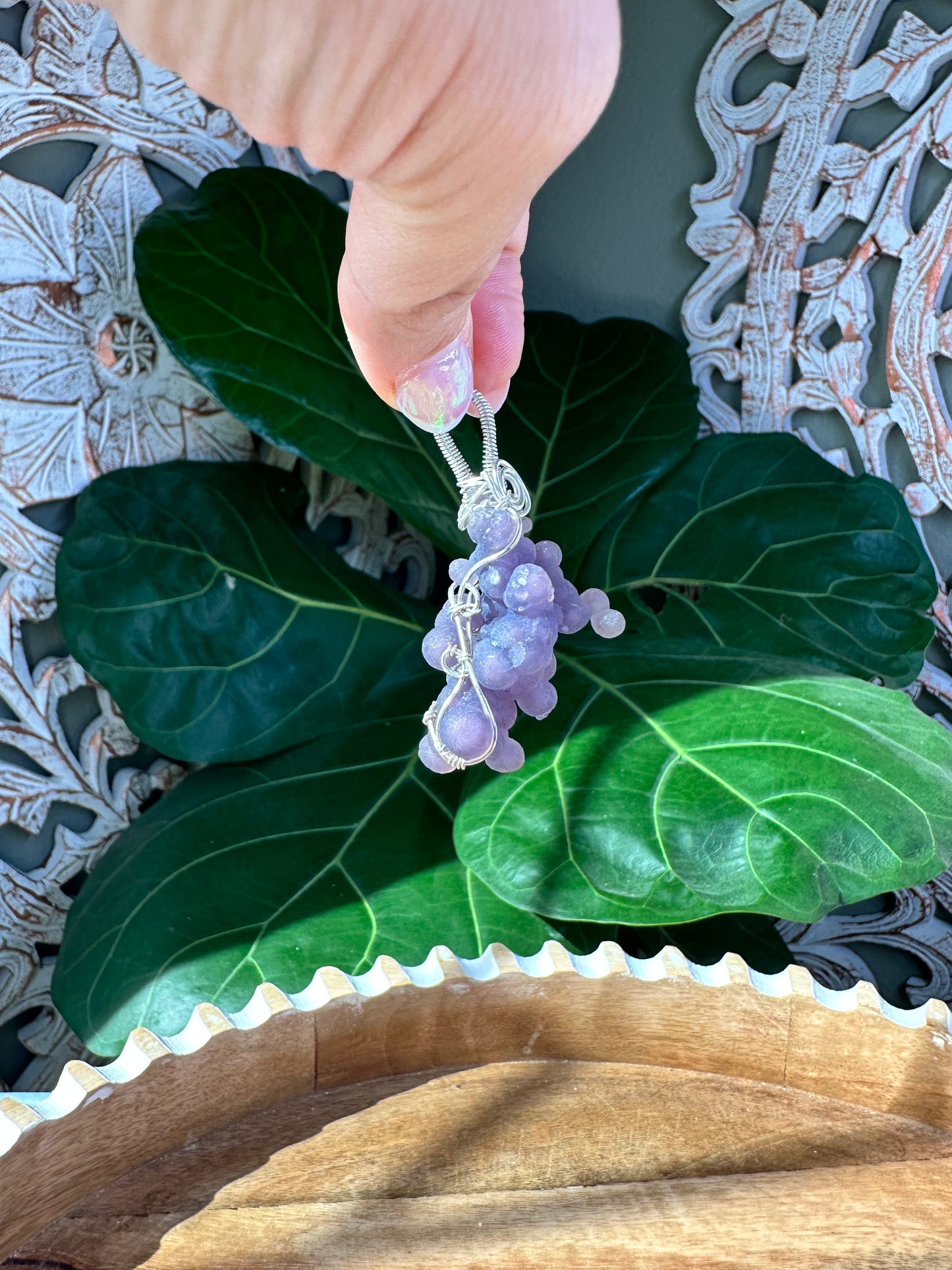 Raw Grape Agate Necklaces ￼
