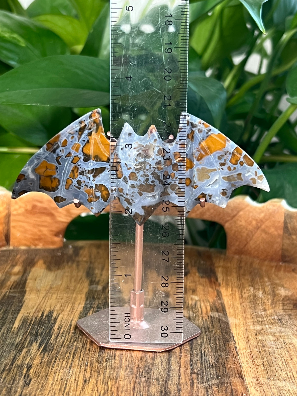 Brecciated Jasper On Metal Stand Bats