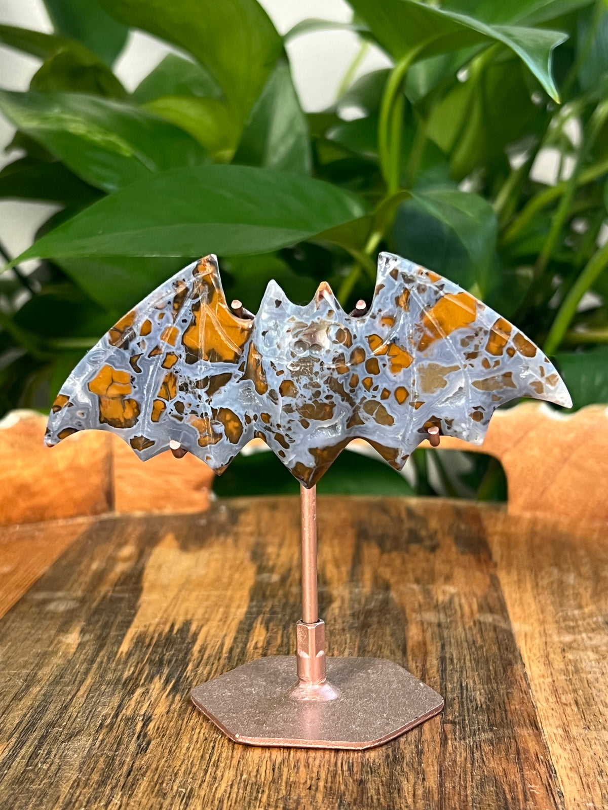 Brecciated Jasper On Metal Stand Bats