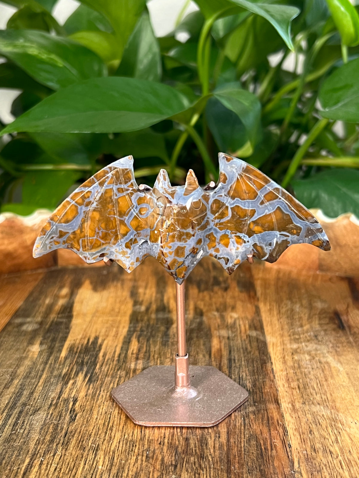 Brecciated Jasper On Metal Stand Bats