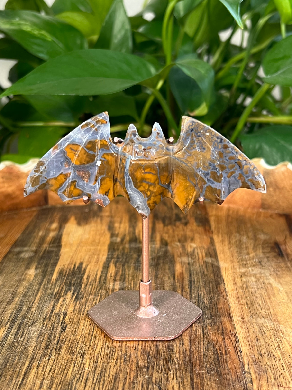 Brecciated Jasper On Metal Stand Bats