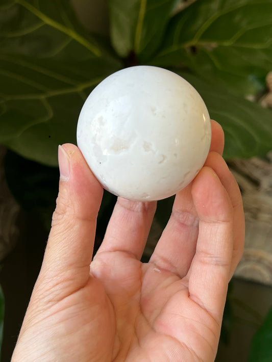 White Snow Agate Sphere