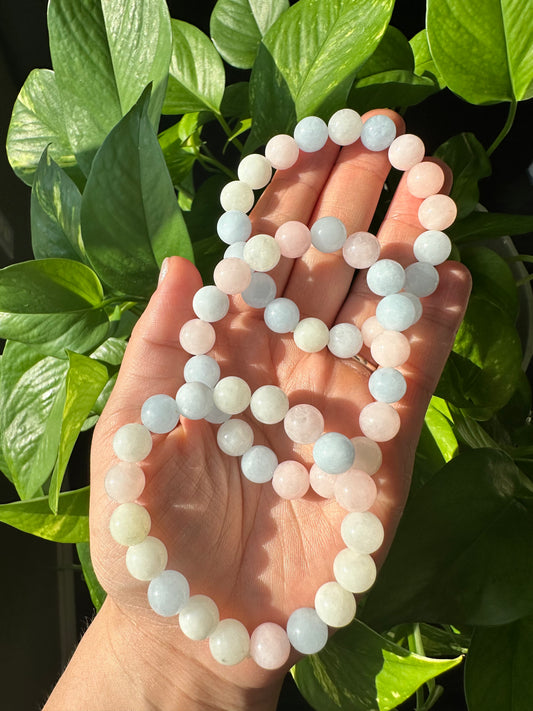 Morganite Beaded Bracelet (8mm)