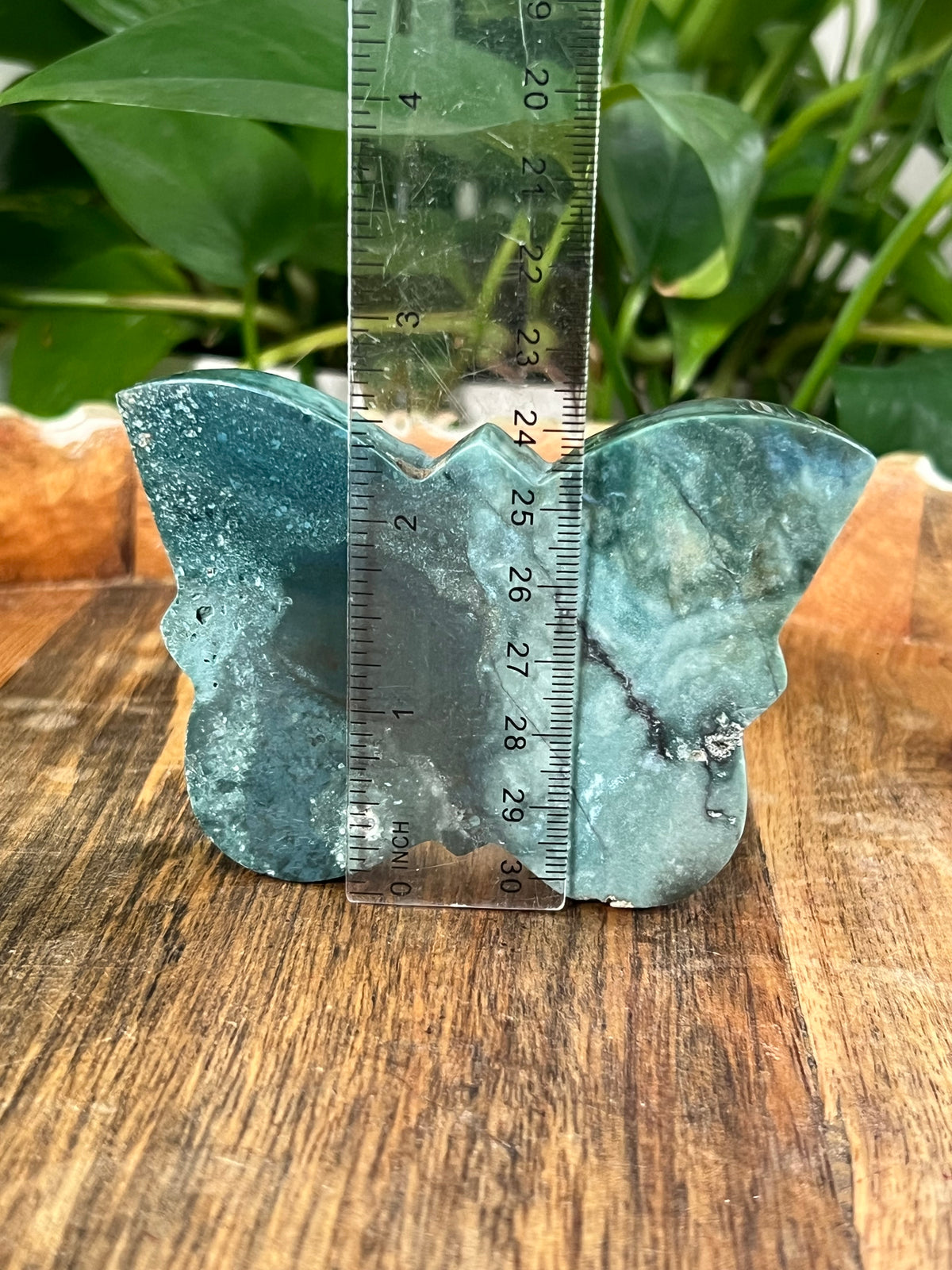 Blue Green Jasper Self Standing Butterfly: AS