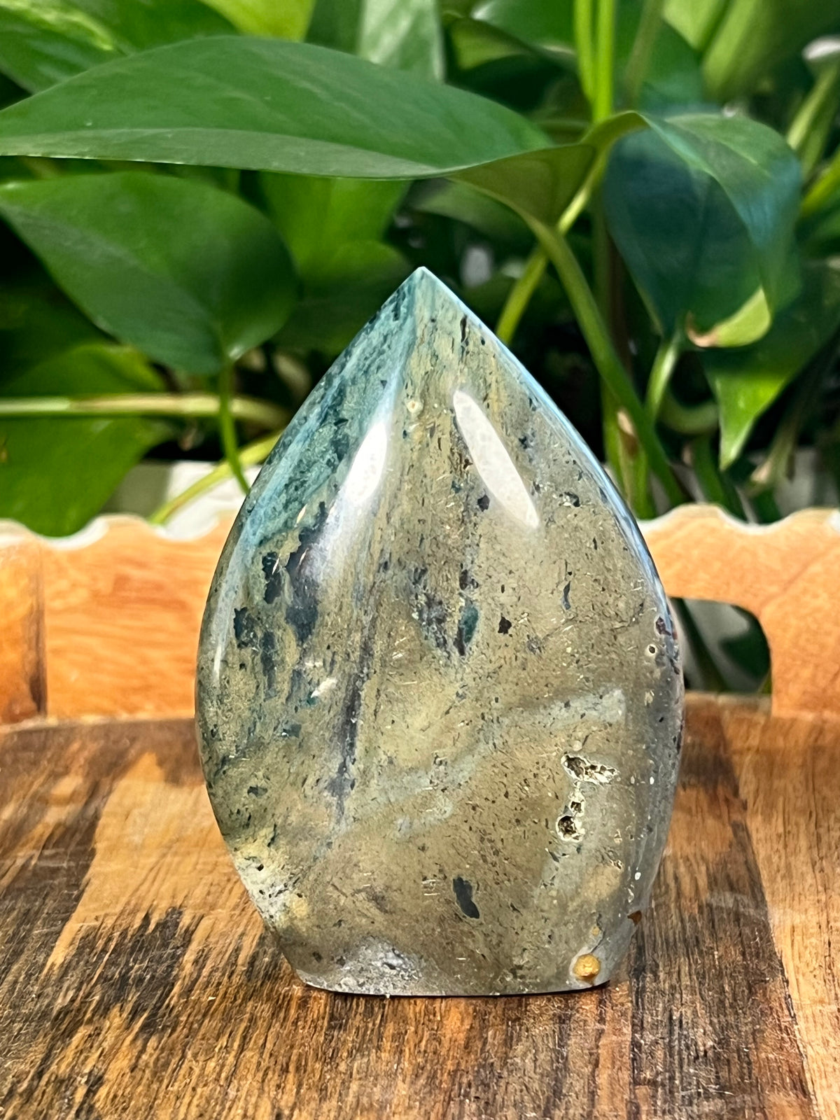 Blue Green Jasper Flames