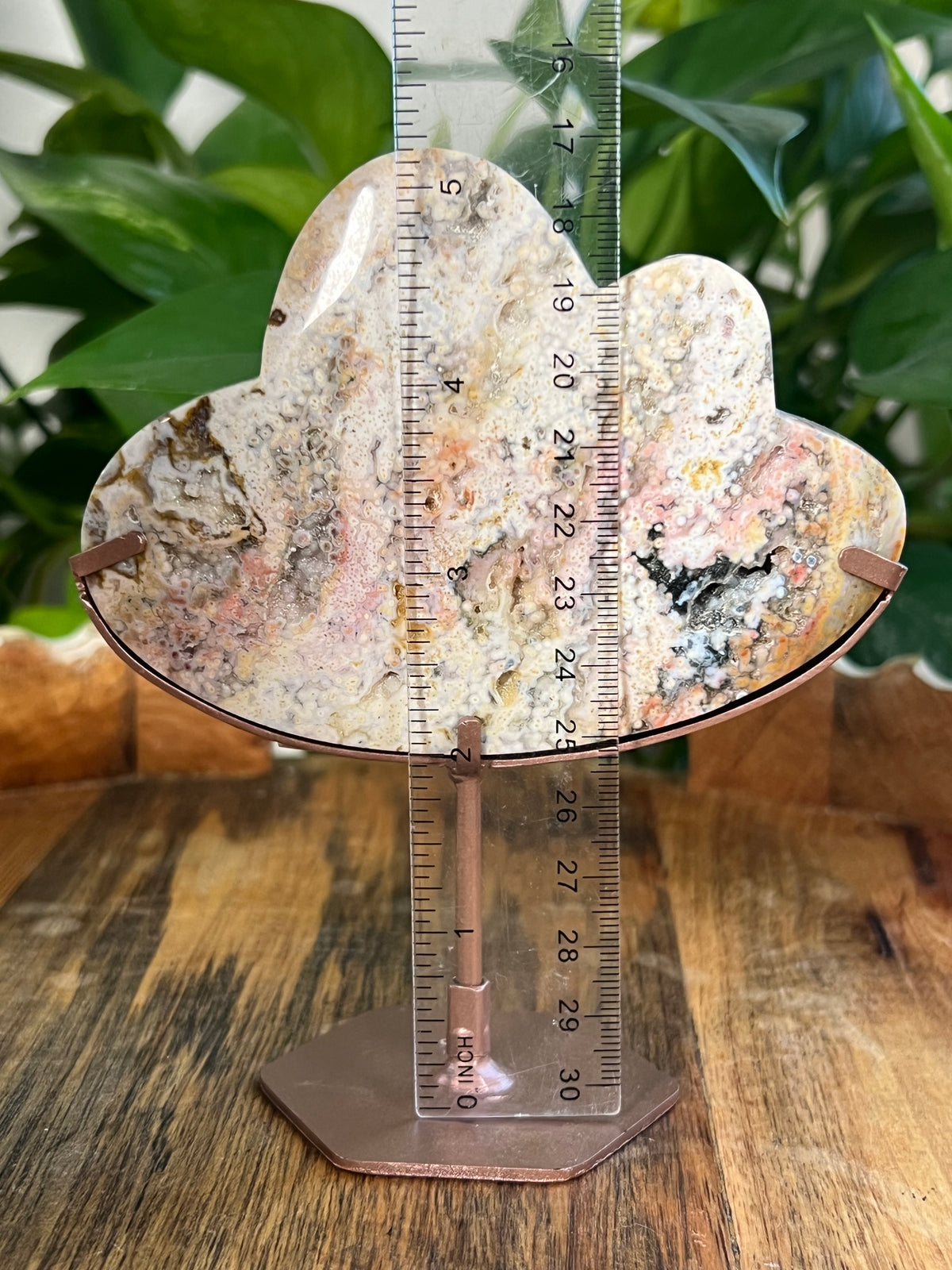 Sea Jasper On Metal Stand Clouds