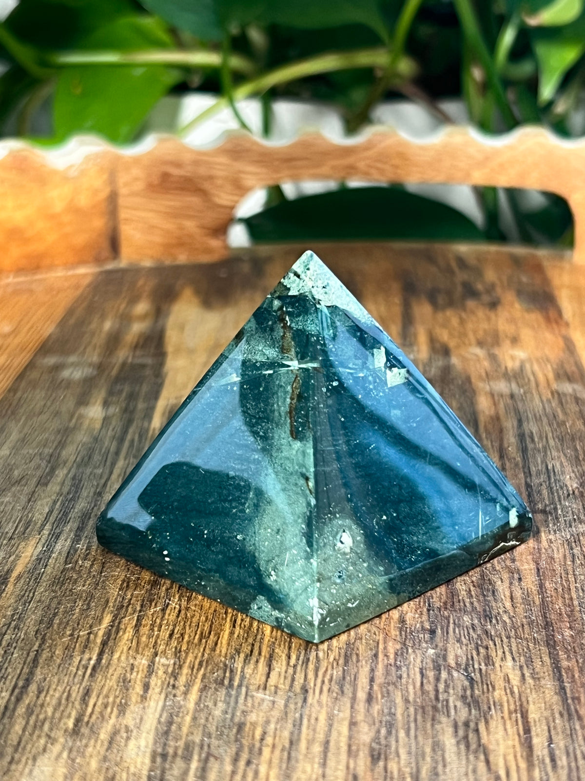 Blue Green Jasper Pyramid: A