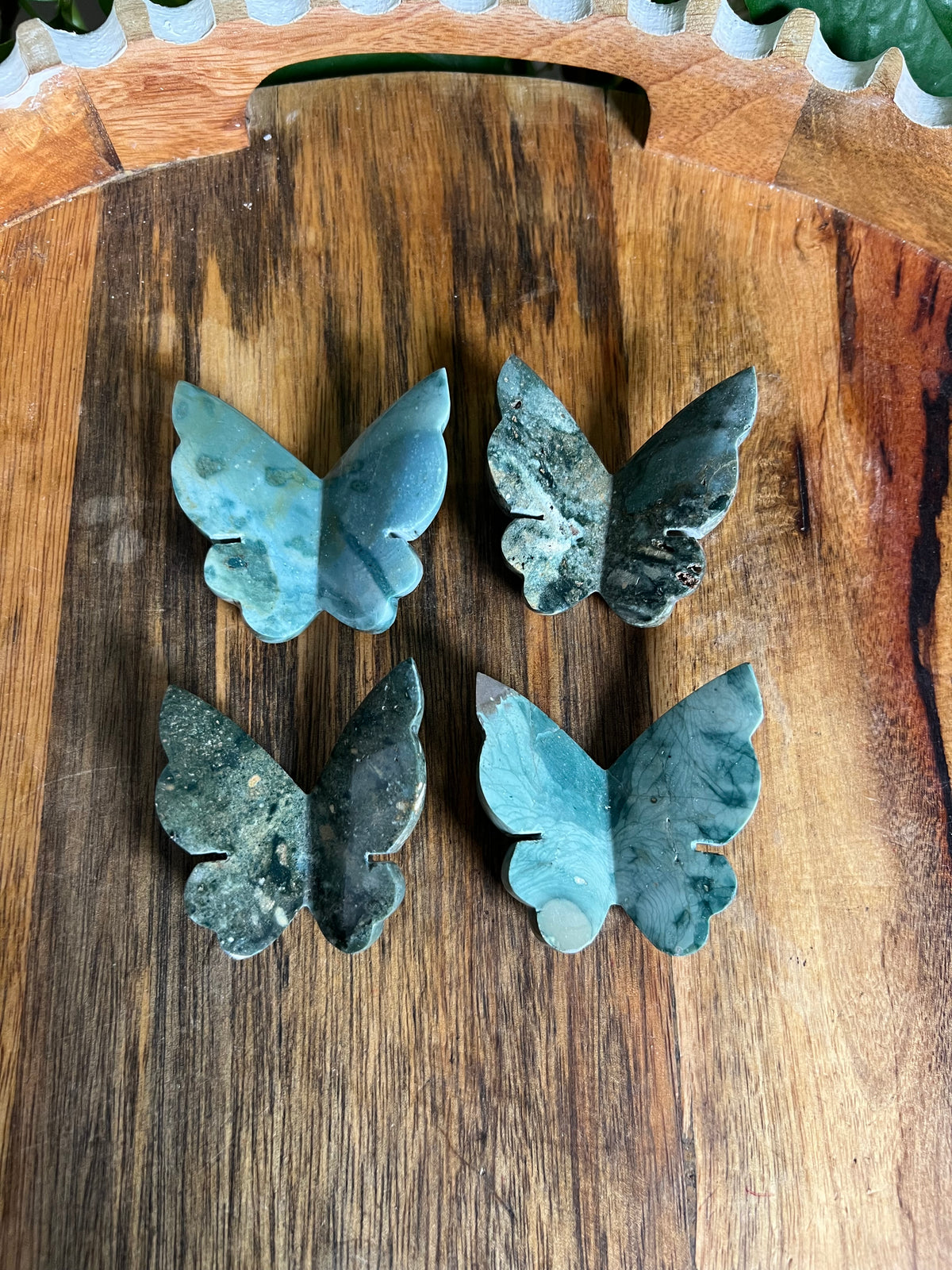 Blue Green Jasper 3D Butterflies