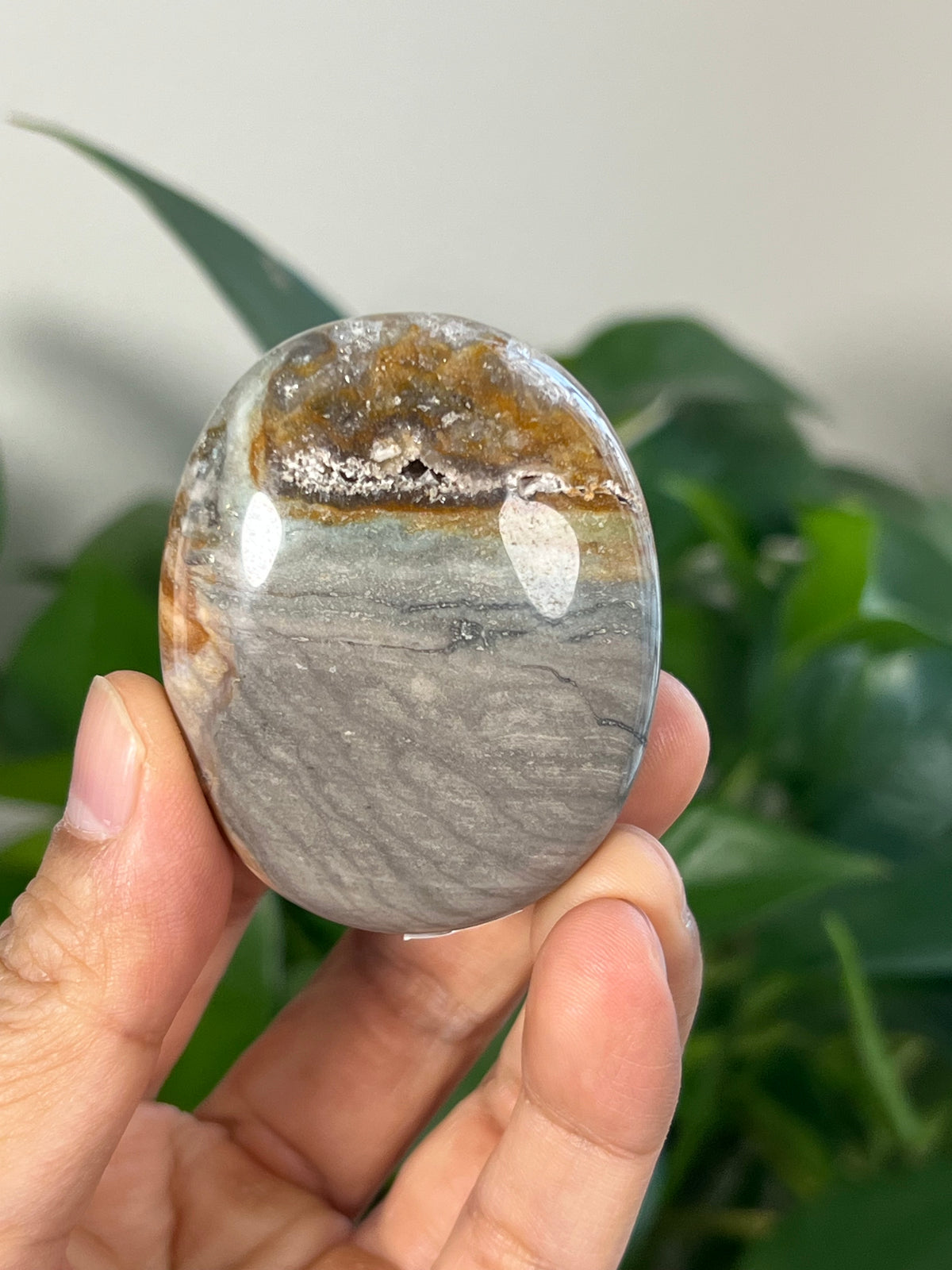 Blue Green Jasper Palmstones