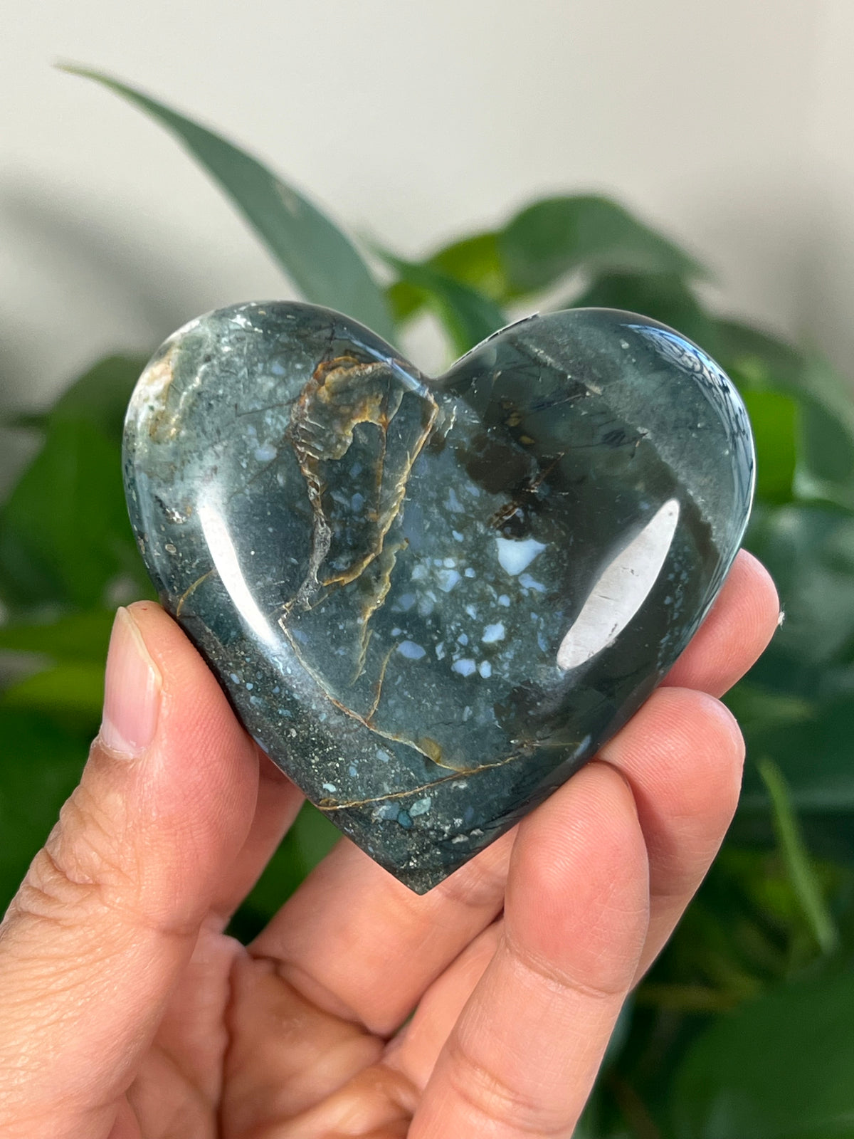 Blue Green Jasper Hearts