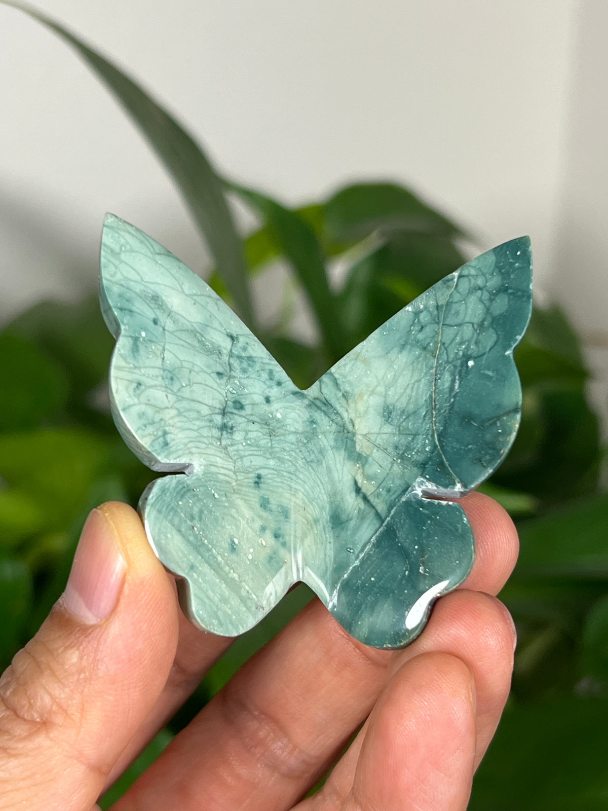 Blue Green Jasper 3D Butterflies