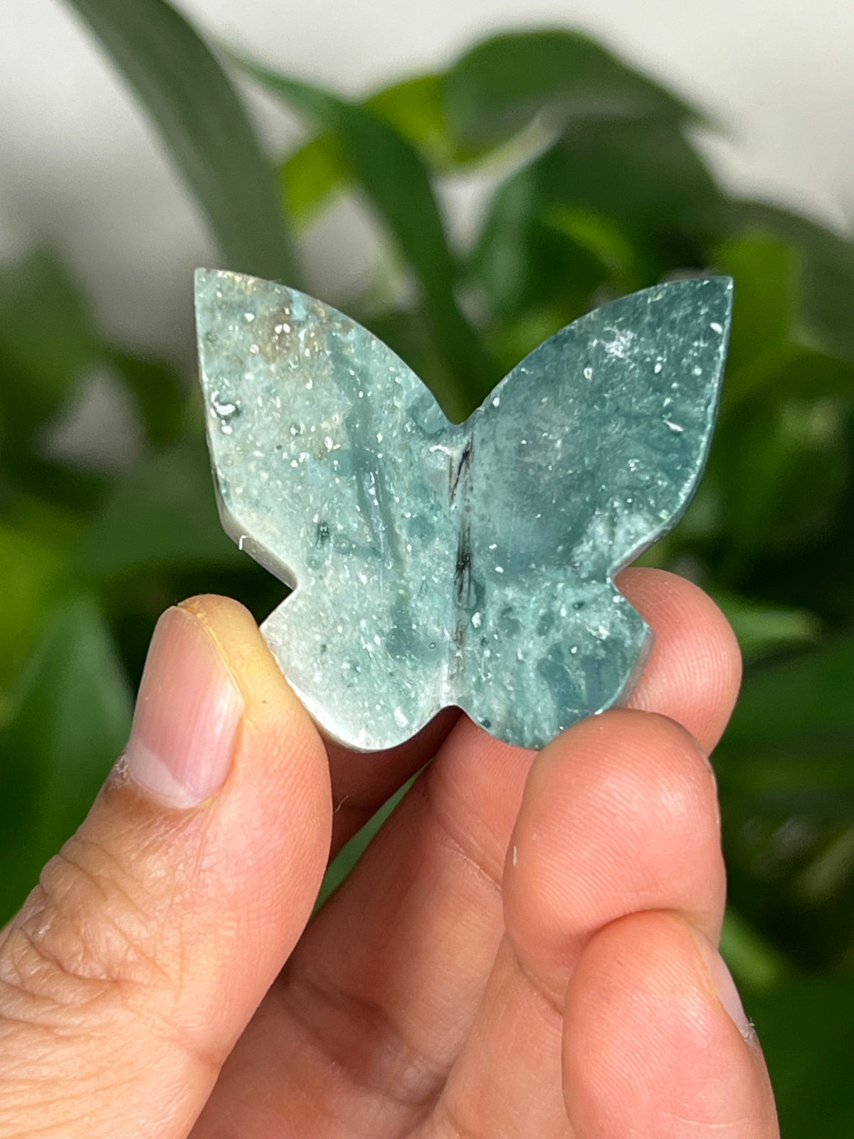 Blue Plume Jasper 3D Mini Butterflies