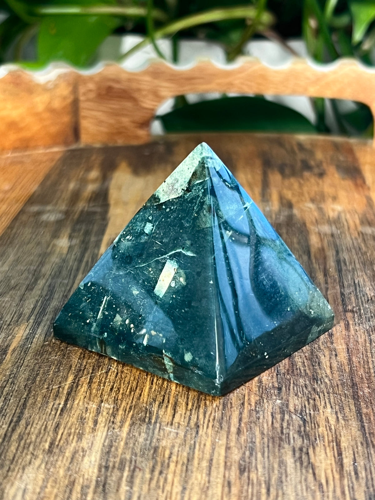 Blue Green Jasper Pyramid: A
