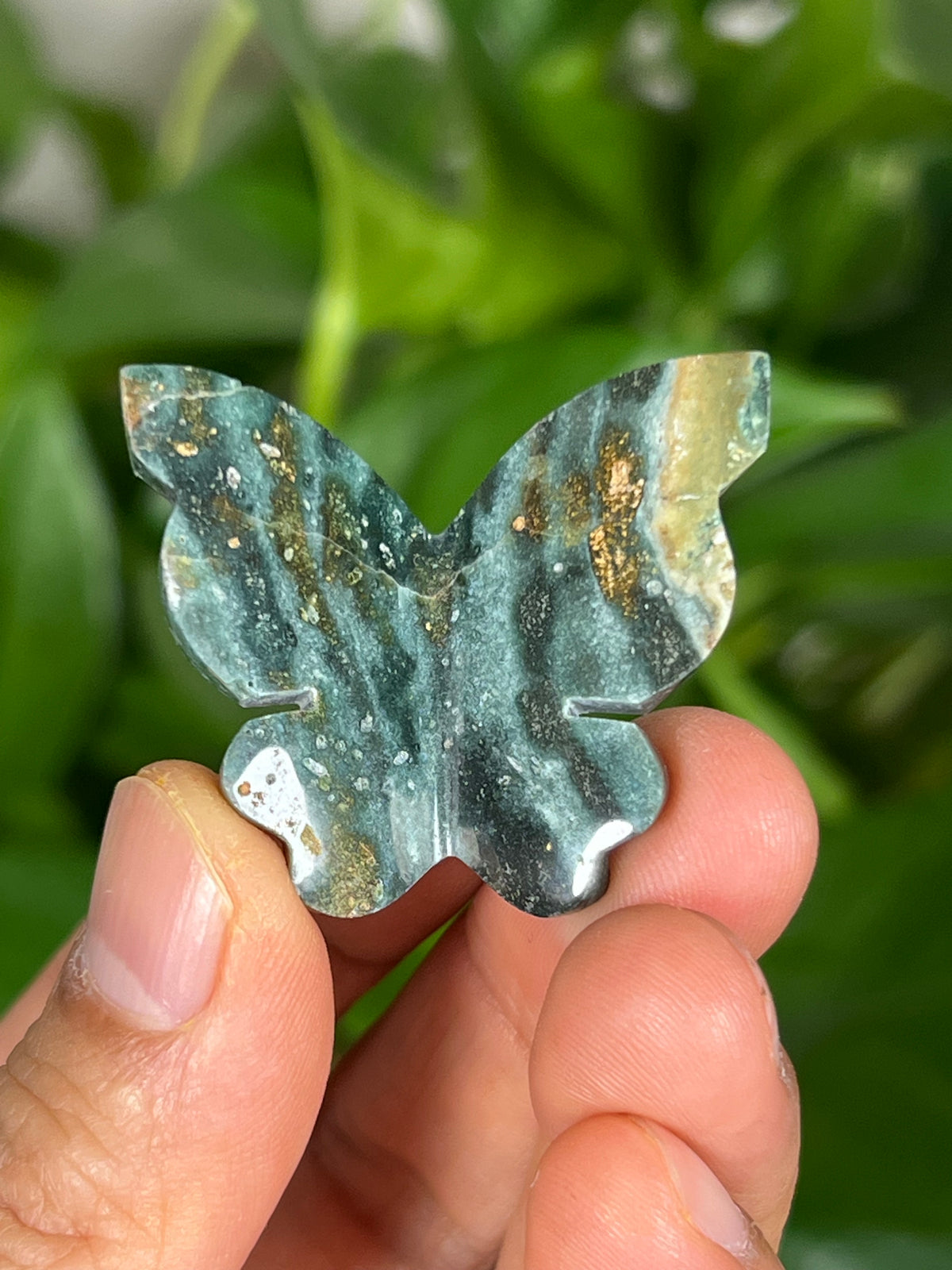 Blue Green Jasper 3D Mini Butterflies
