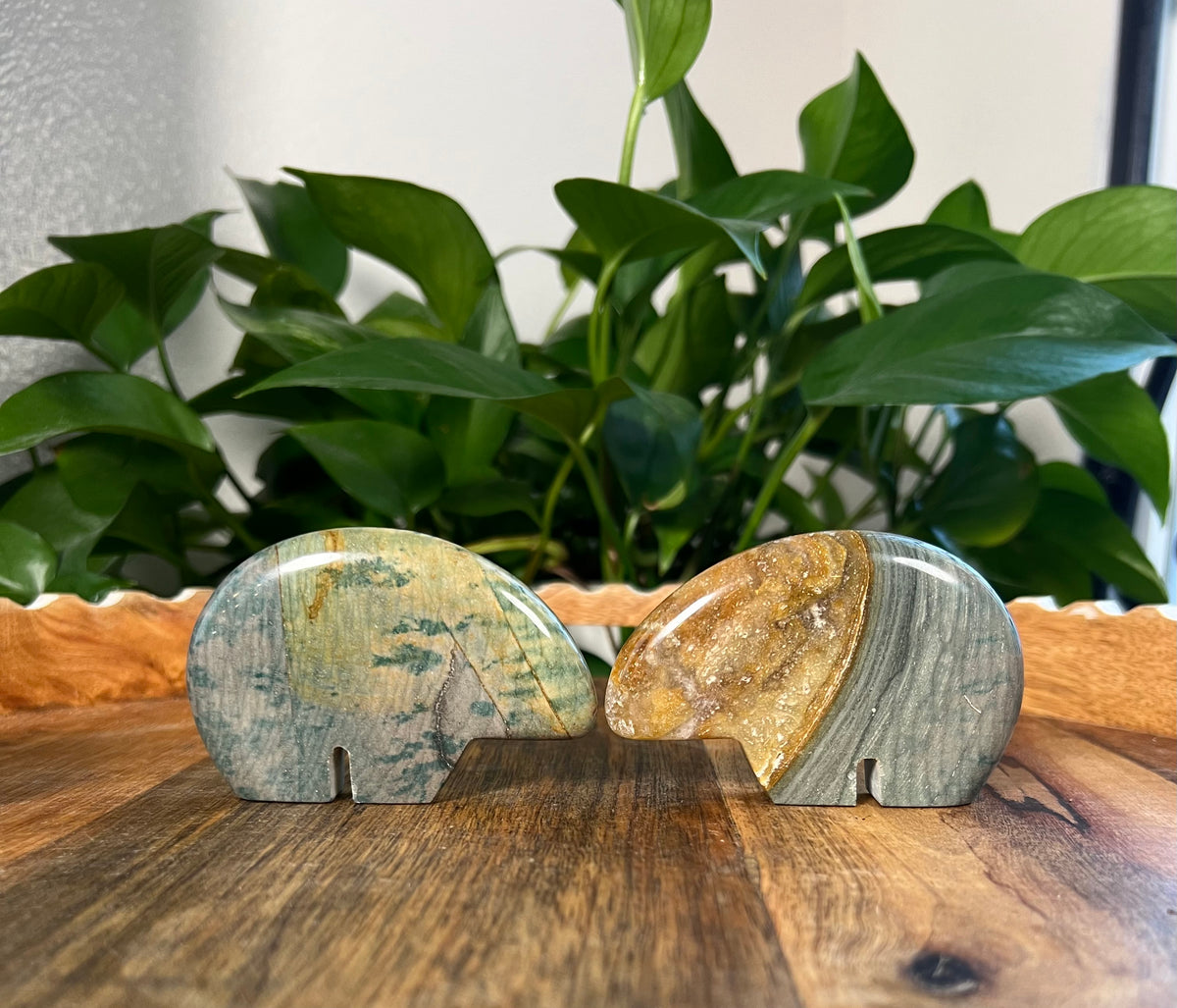 Blue Green Jasper Bears
