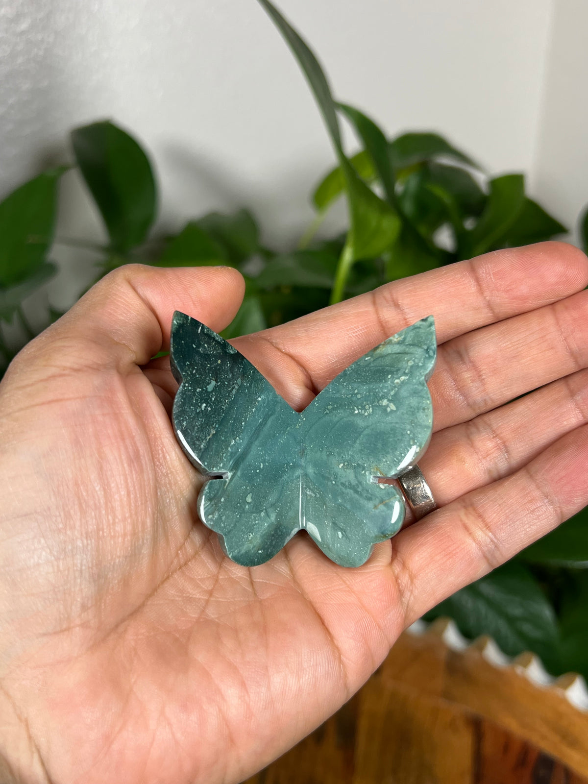 Blue Green Jasper 3D Butterflies