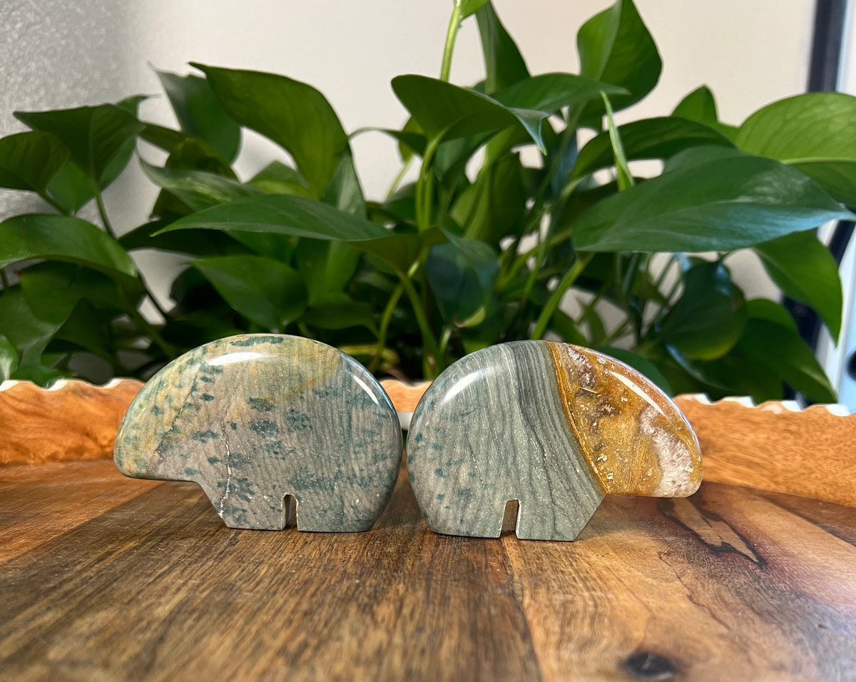 Blue Green Jasper Bears