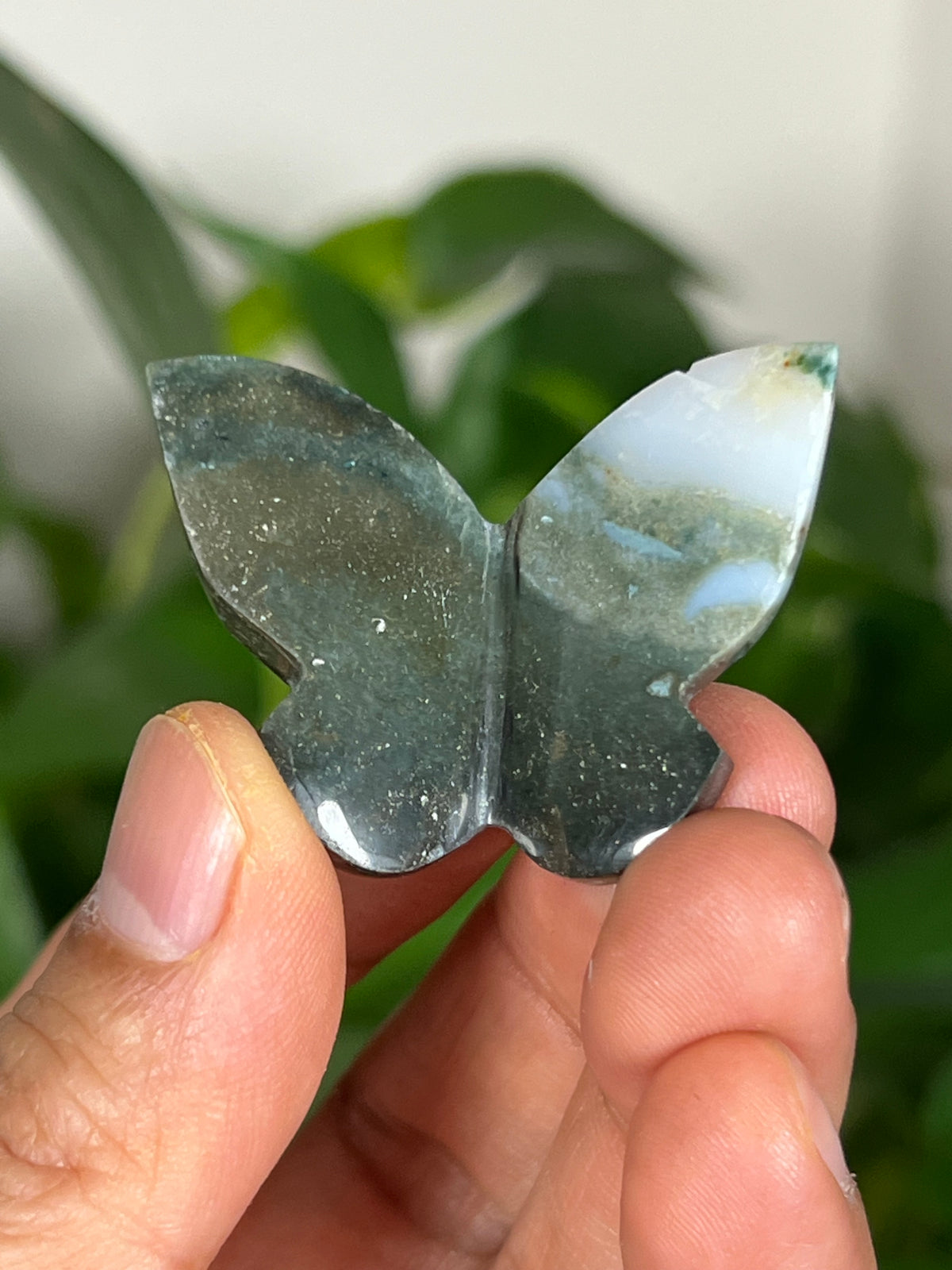 Blue Plume Jasper 3D Mini Butterflies