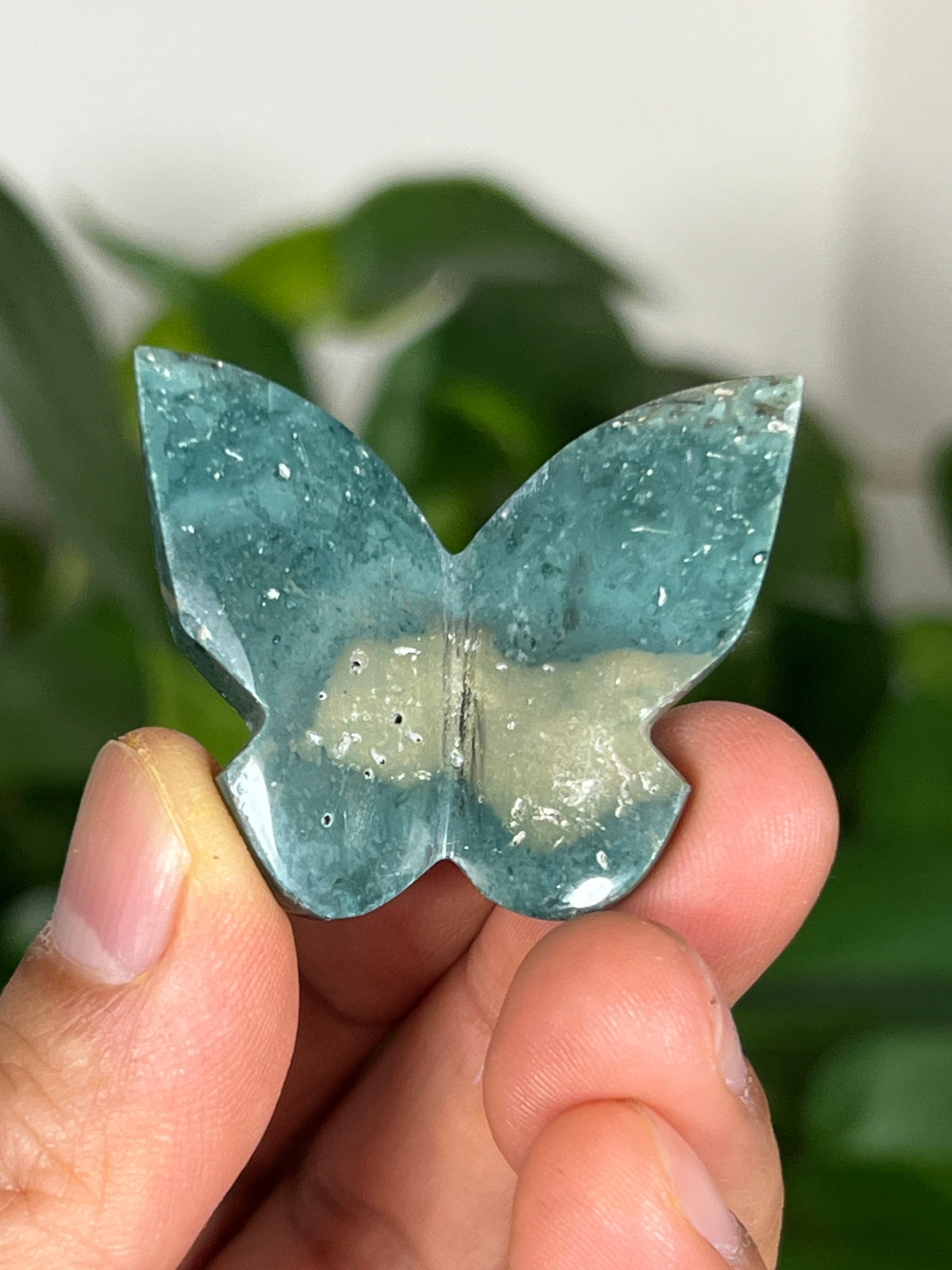 Blue Plume Jasper 3D Mini Butterflies