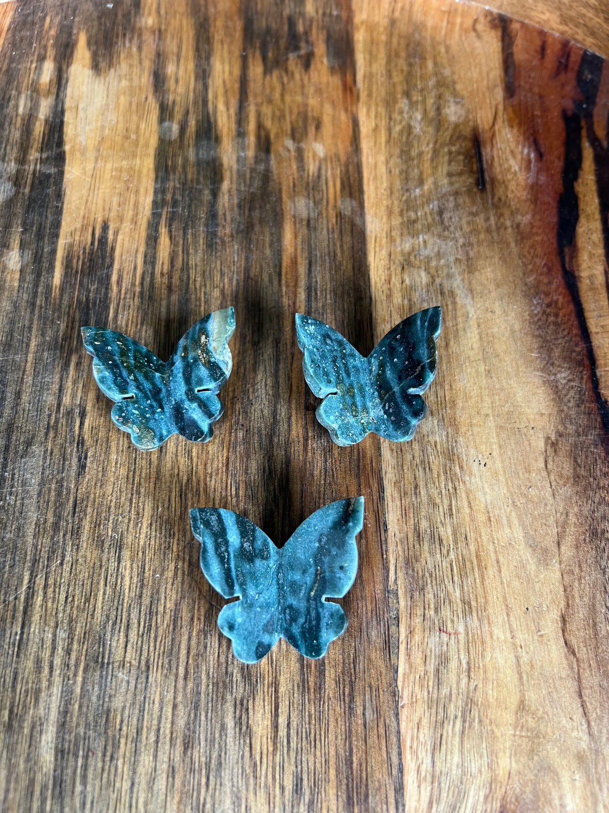 Blue Green Jasper 3D Mini Butterflies