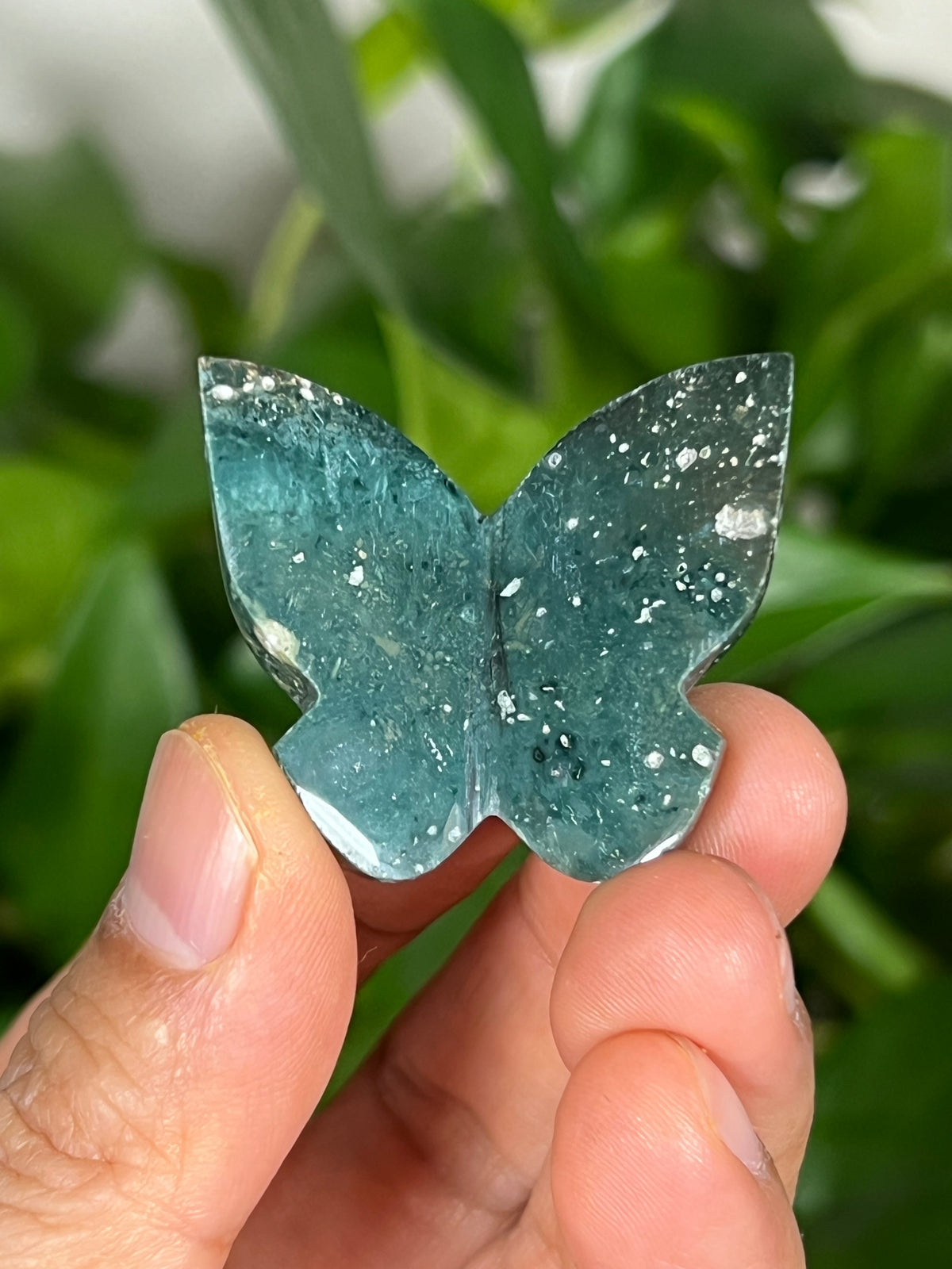 Blue Plume Jasper 3D Mini Butterflies