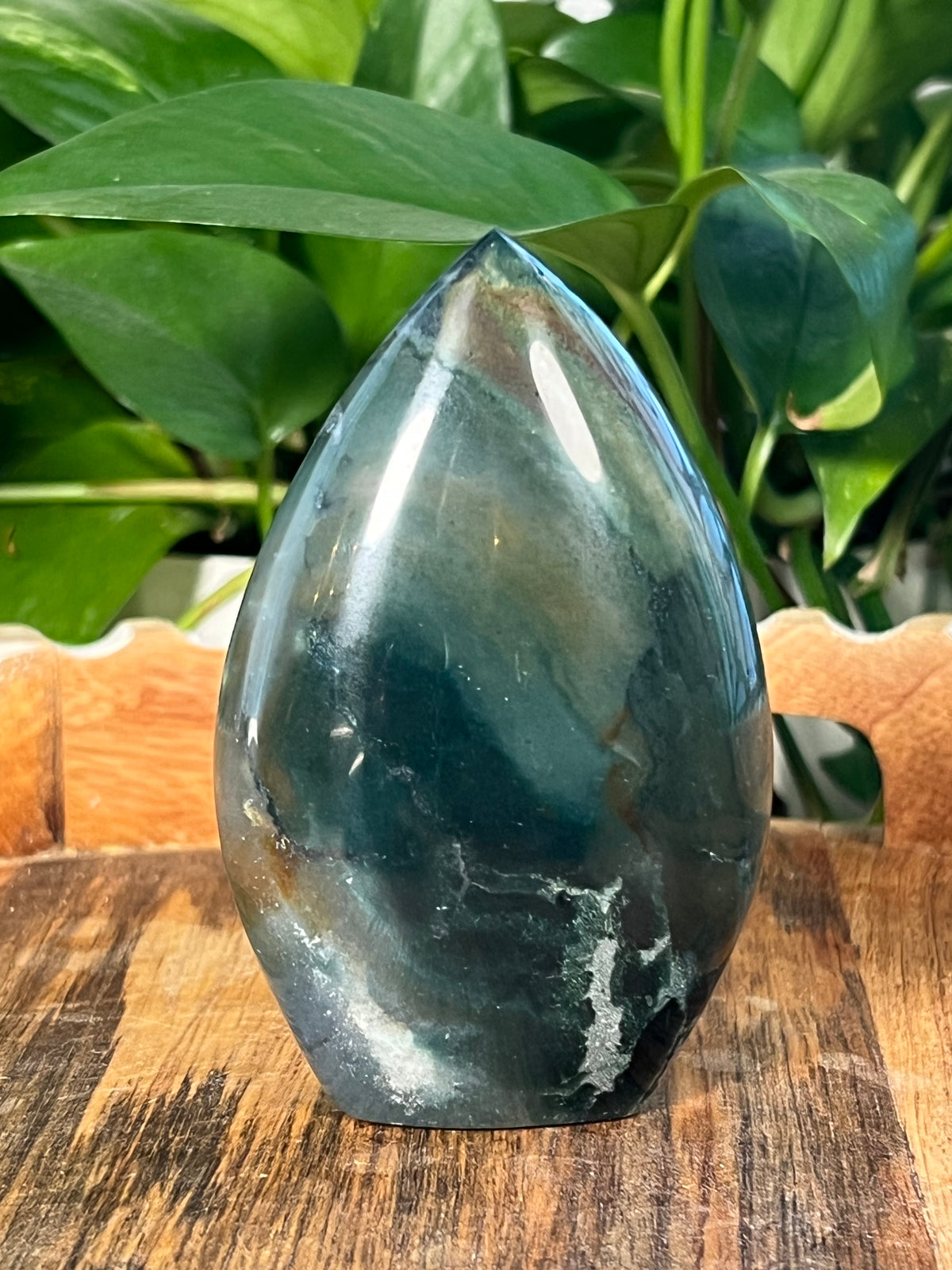Blue Green Jasper Flames