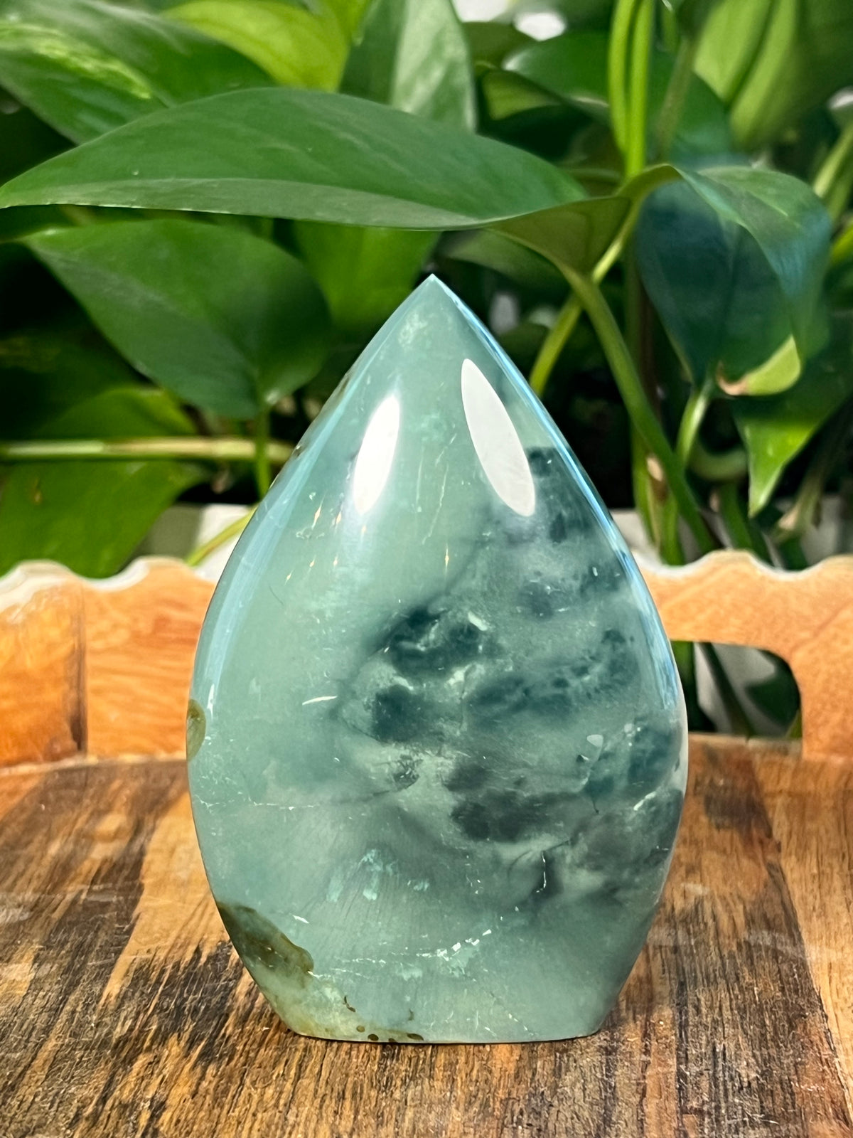 Blue Green Jasper Flames