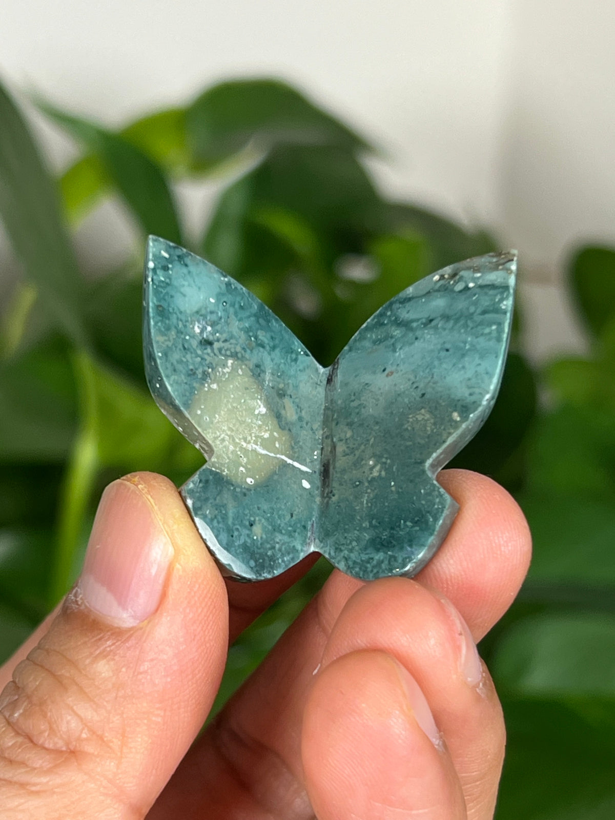 Blue Plume Jasper 3D Mini Butterflies