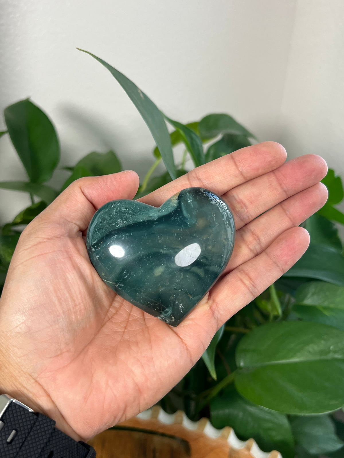 Blue Green Jasper Hearts