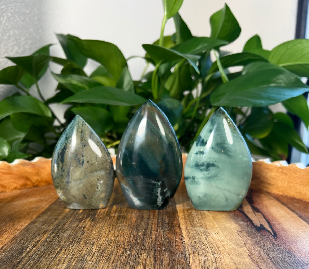 Blue Green Jasper Flames