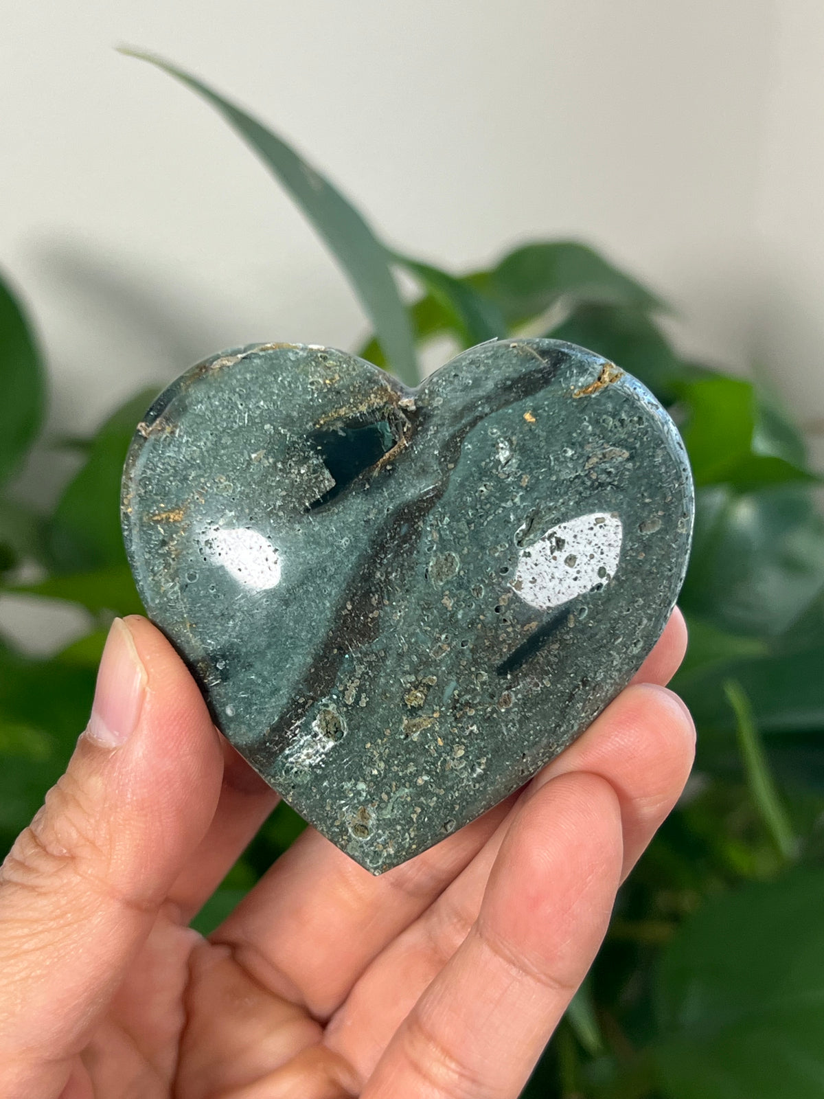 Blue Green Jasper Hearts