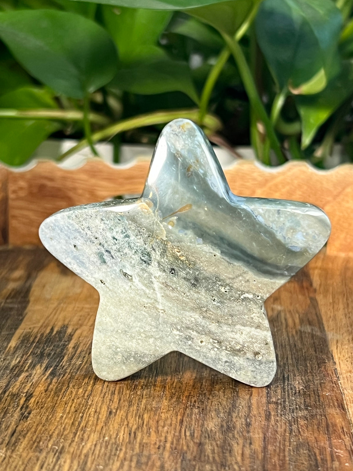 Blue Green Jasper Self Standing Star: NZ