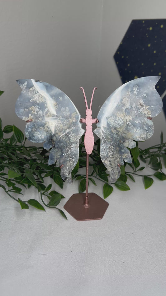 Blue Plume Agate Wings