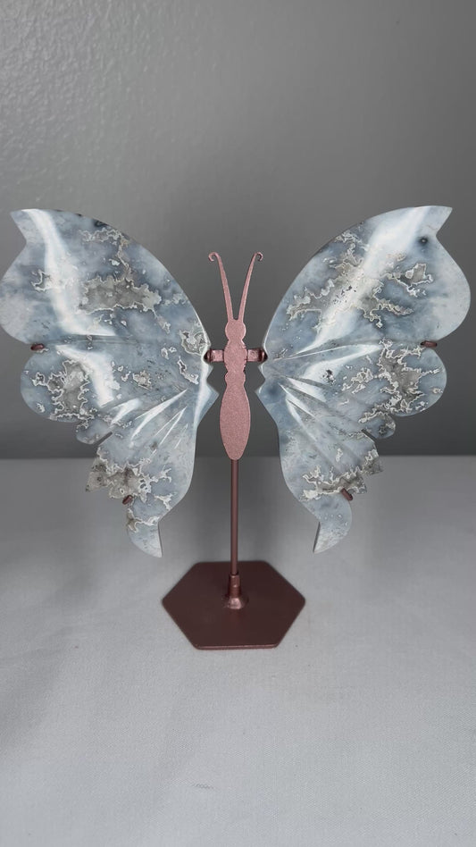 Blue Plume Agate Wings