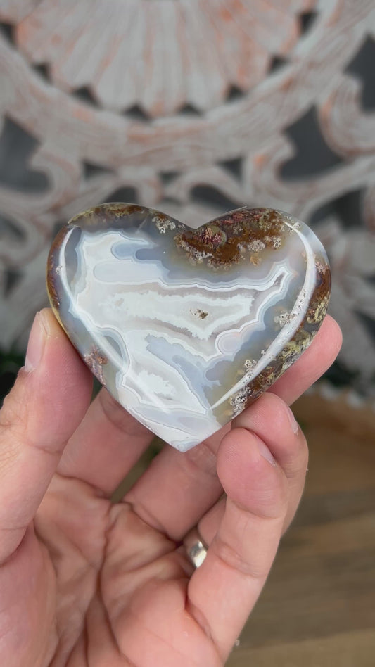 Scenic Moss Agate Heart