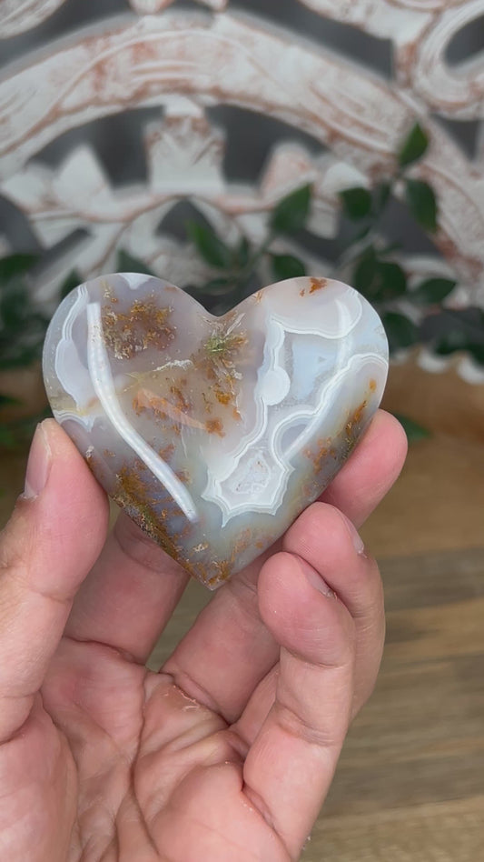 Scenic Moss Agate Heart