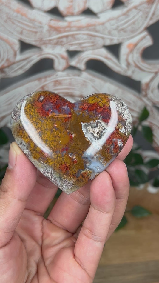 Scenic Moss Agate Heart