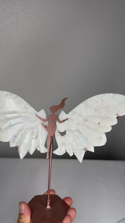 White Plume Agate Fairy Wings