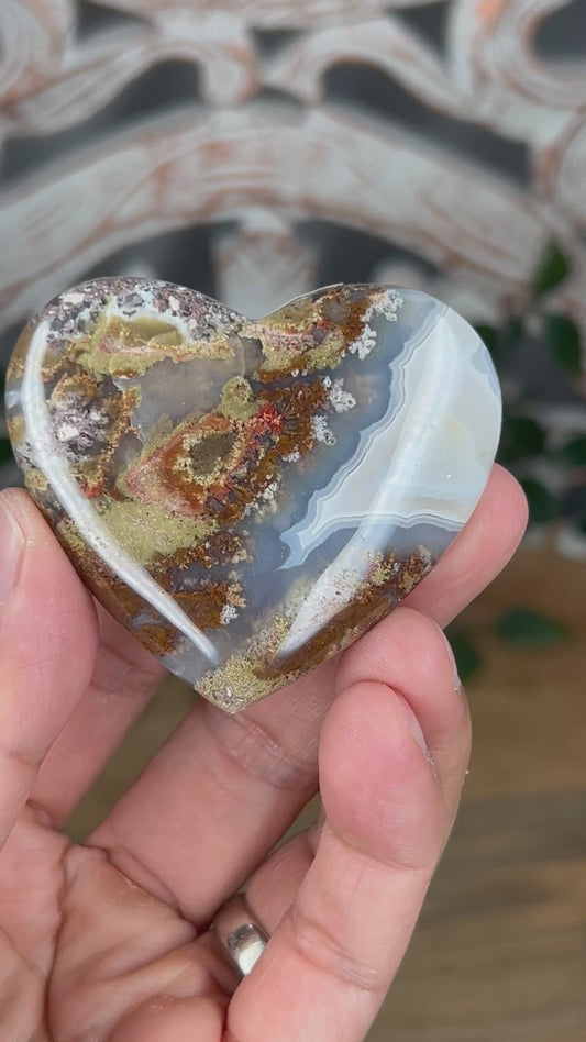 Scenic Moss Agate Heart
