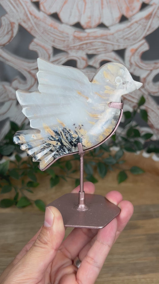 Dendritic Tiger Agate Bird