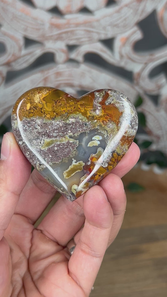 Scenic Moss Agate Heart