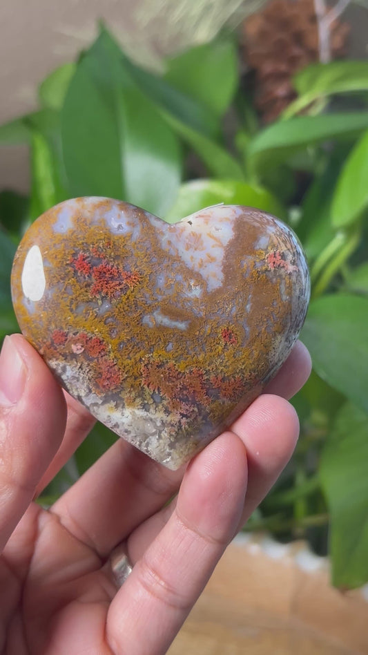 Scenic Moss Agate Heart