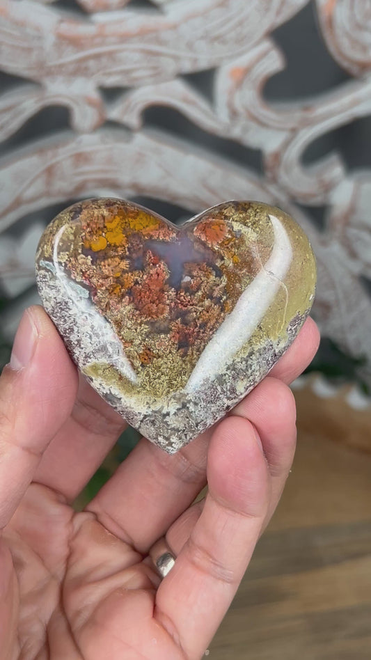Scenic Moss Agate Heart