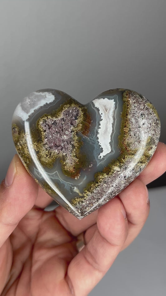 Scenic Moss Agate Heart